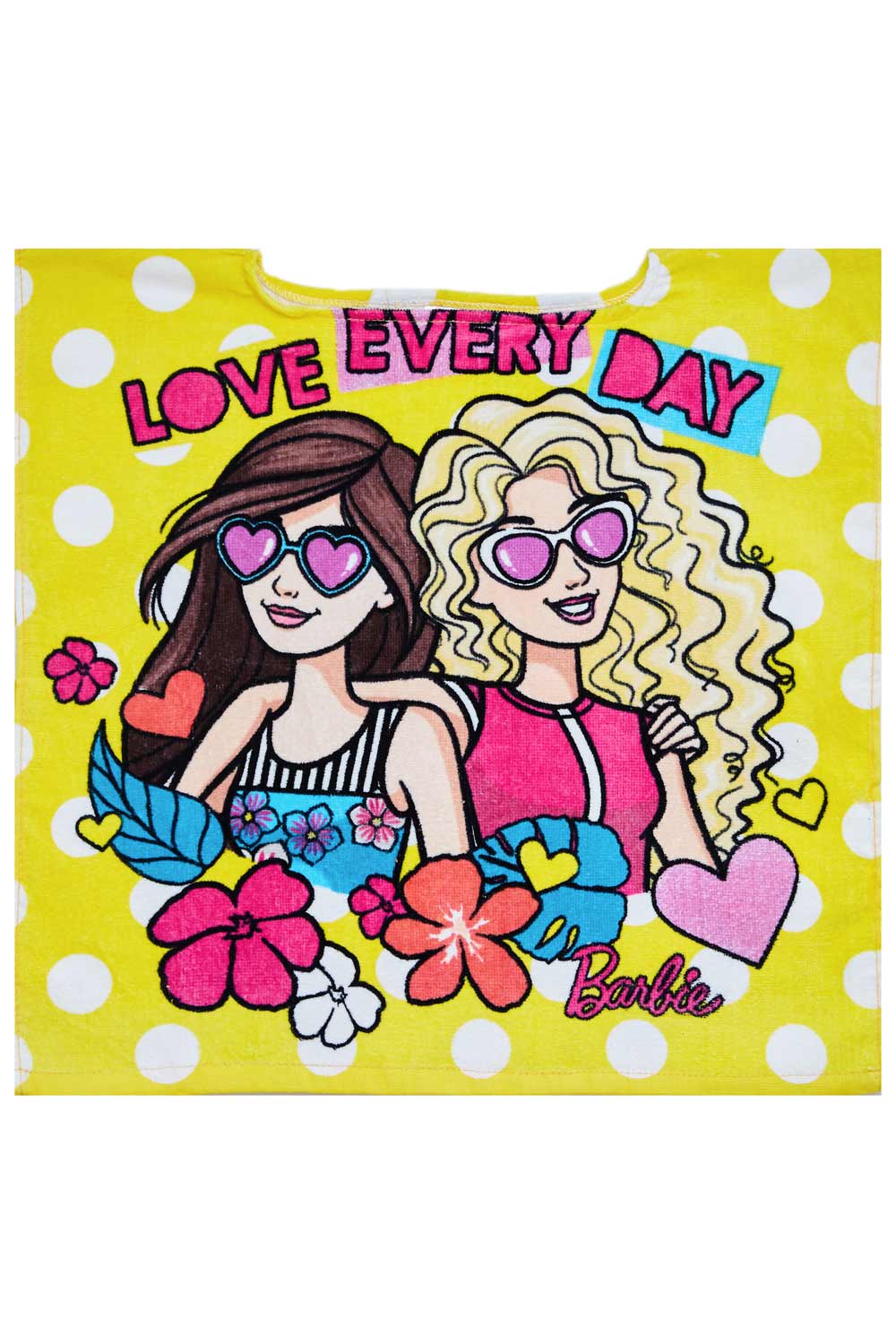 Barbie Mädchen Bade Poncho ohne Kapuze Love Every Day Gelb