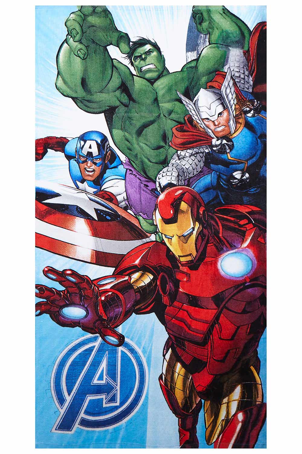 Marvel Avengers Badehandtuch mit 4 Action-Helden aus 100% Baumwolle