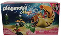 Playmobil Magic 70098 Meerjungfrau mit Schneckengondel Unterwasserwelt Unterwasserpflanzen Perlen Ammonit Gondel Spieleset 23 teilig