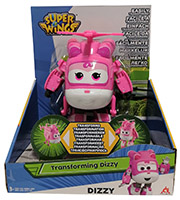 Alpha Group YW710240 Super Wings Dizzy Flugzeug Pink Verwandelbar vom Fahrzeug zum Roboter mit Drehbaren Propeller Spielfigur 13 cm