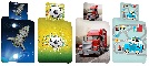 Baby Kinder Bettwäsche Motive: Rakete, Fußball, Truck, Polizeiauto Bettdecke 100x140 cm Kopfkissen 40x45 + 100% Baumwolle (Auswahl)
