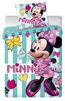Disney Baby Kinder Wendebettwäsche Minnie Maus Schleifchen Herzen Blumen Bettdecke 100 x 135 + Kopfkissen 40 x 60 cm mit Reißverschluss 100% Baumwolle
