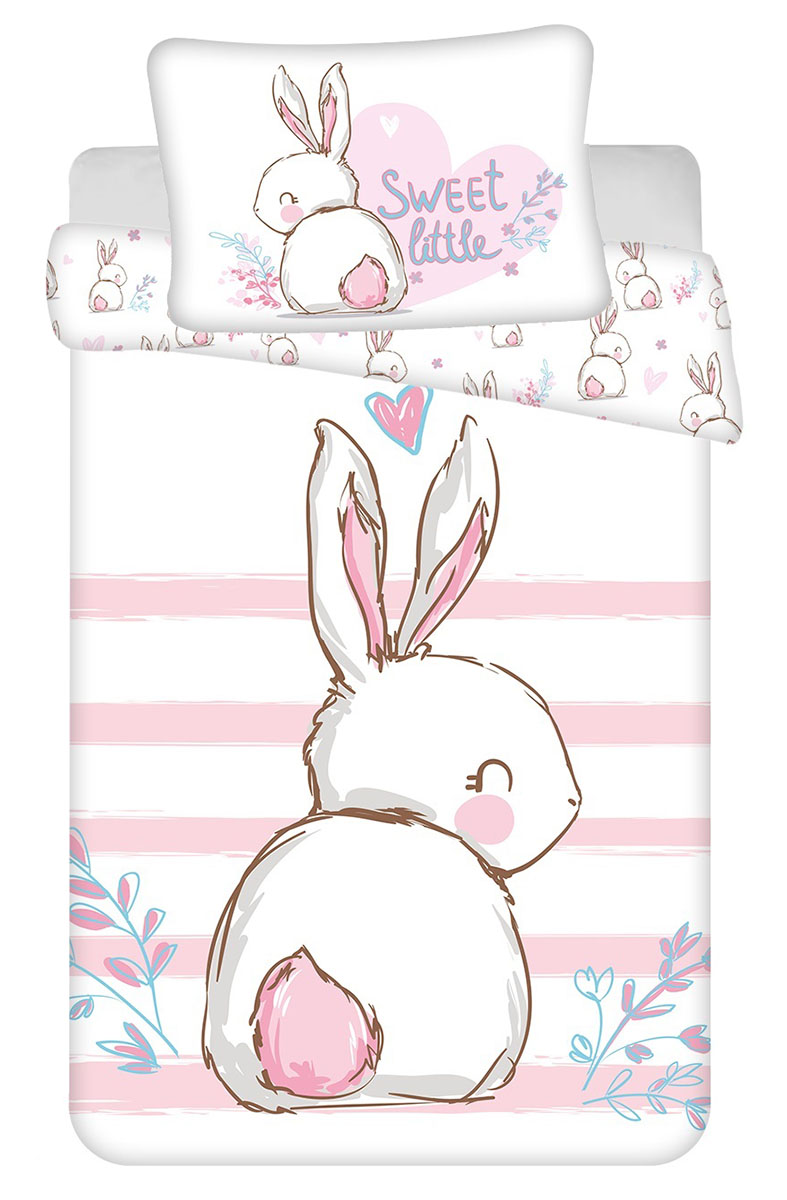 Baby Wendebettwäsche Hase o. Teddy 100x135 cm + 40x60cm 100% Baumwolle (Auswahl) - Picture 8 of 9