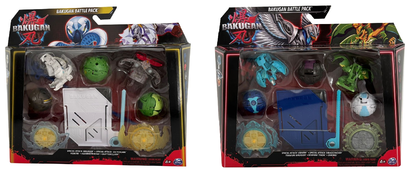 ​Bakugan Battle 5-Pack PK4, Special Attack Bruiser oder Ventri mit Charakterkarten, Fähigkeitskarten, Bakugan-Balls, Ripcord, Baku-Gear, Auswahl