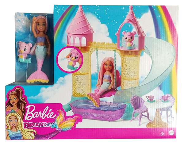 Barbie Dreamtopia Chelsea FXT20 Meerjungfrauen Spielplatz mit Puppe und Zubehör für Kinder