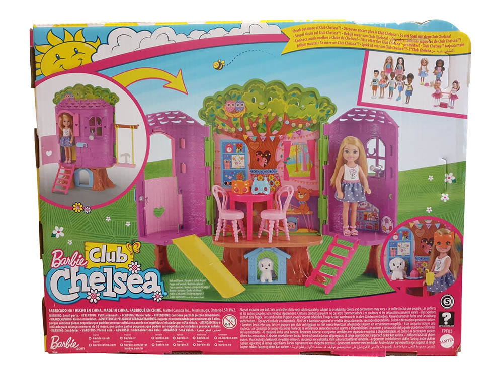 Barbie FPF83 Chelsea Baumhaus Spielset und Puppe, Multicolour