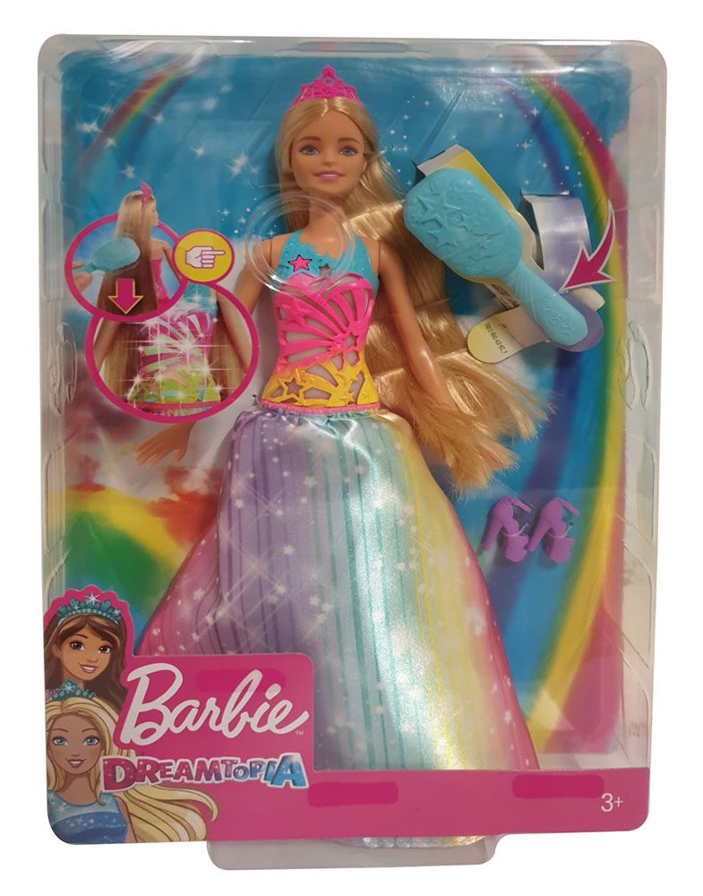 Barbie FRB12 Dreamtopia Regenbogen-Königreich Magische Haarspiel-Prinzessin 