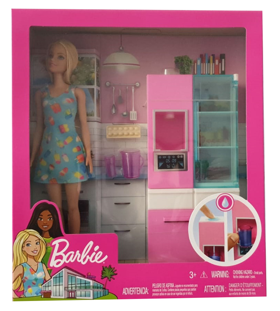 Musik Kühlschrank Kühlschrank für Barbie-Puppenhaus Miniaturmöbel 