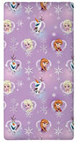 Disney Frozen Kinder Bettlaken Spannbetttuch Anna Elsa Olaf Lila Schneeflocken Zauber Magie 90 x 190 cm 100% Baumwolle