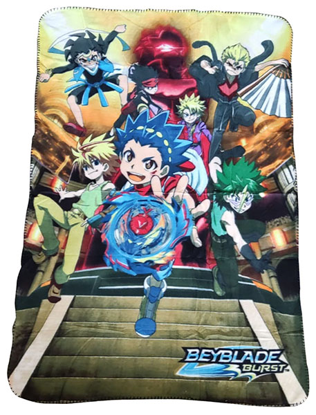 Beyblade Burst Fleecedecke Valt, Free, Silas, Cuza 100x150 cm, 100 % Polyester