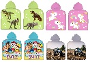 Kinder Badeponcho mit Kapuze mit Dinosaurier, Einhörner, Paw Patrol oder Traktor, 50x100 cm 100% Baumwolle (Auswahl)