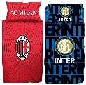 Bettwäsche Fußball Club Inter Mailand AC Mailand Bettdecke 135x200 + Kopfkissen 80x80 cm 100% Baumwolle Fanartikel