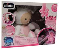 Chicco 45892 First Dreams Schaf Lullaby Plüschtier pink mit Nachtlicht, Musik und Stimmenrecorder