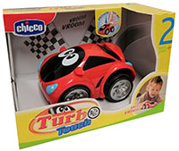Chicco 61782 Turbo Touch Wild rotes Spielzeugauto mit Sound und Rollfunktion