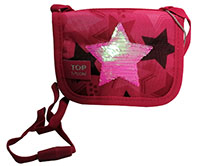 Depesche 10721 TOP Model Brustbeutel mit Streichpailletten Stern Pink 13 x 2,5 x 10 cm 100% Polyester