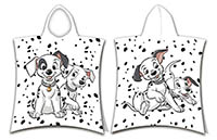 Disney 101 Dalmatiner Badeponcho, Poncho mit Kapuze Lucky Patch Penny 50x115 cm, weiß für Kinder