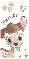 Disney Bambi Kinder Handtuch Strandtuch Badetuch Bambi Rehkitz Reh Blumen Blüten Waldtier mehrfarbig 70 x 140 cm 100% Baumwolle
