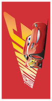 Disney Cars Lightning McQueen Kinder Handtuch Badetuch Strandtuch rot mit Rennauto, 70 x 140 cm, 100 % Baumwolle