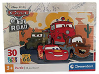 Disney Pixar Cars - On The Road, Puzzle 30 Teile, Lightning McQueen, Hook, Sarge, Red, Clementoni 20274
