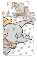 Disney Baby Kinder Bettwäsche Dumbo mit Punkten Bettdecke 100x135 cm + Kopfkissen 40x60 cm 100% Baumwolle