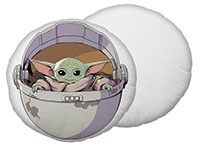 Disney Home Star Wars The Mandalorian rundes Kopfkissen Reisekissen Kuschelkissen 40 cm Baby Yoda Grün Weltall Weltallkapsel 100% Polyester