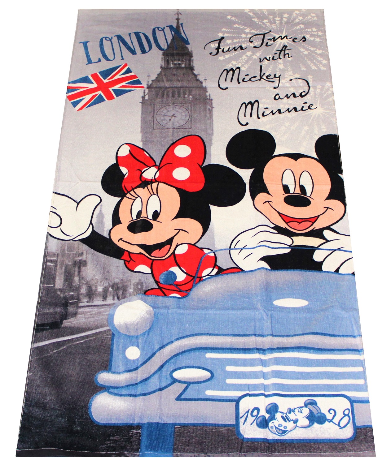 Disney Mickey Minnie Maus Handtuch London 70 x 140 cm, 100% Baumwolle