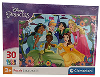 Disney Princess, Puzzle 30 Teile, Cinderella, Belle, Jasmin, Mulan, Tiana, Aurora, Kinderpuzzle, Clementoni 20276
