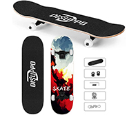 Disuppo AM485500-4 Skateboard + Skatetasche + Werkezeug für Räder Skate Skybrush Rot Weiß PU-Räder Skaten für Anfänger