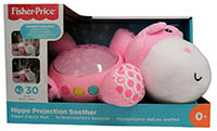 Fisher-Price FGG89 Nilpferd Plüschtier rosa Spieluhr mit Schlummerlichtfunktion und Sternen Projektor für Babys
