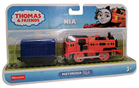 Fisher-Price FXX47 Thomas and Friends Lokomotive Nia mit Blauen Wagon batteriebetriebenes Schienenfahrzeug Orange