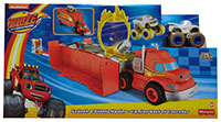 Fisher-Price GYD04 - Blaze und die Monstermaschinen Stunt-Transporter, Spielset mit Die-Cast-Monster Truck für spektakuläre Stunts