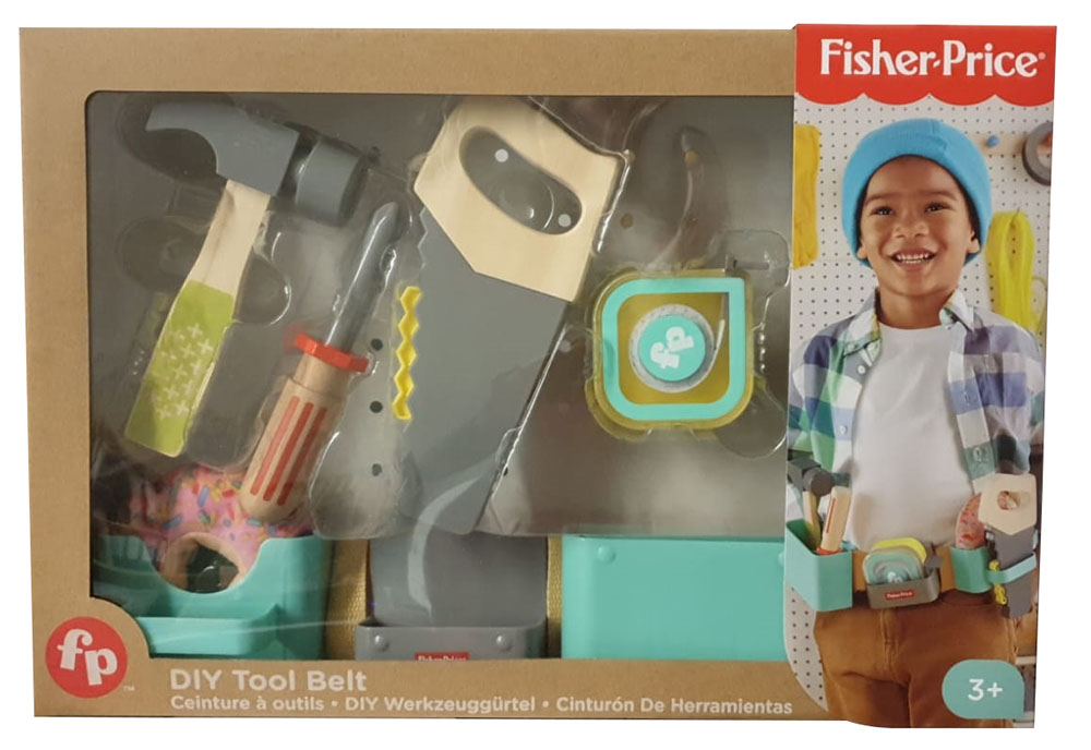 Fisher-Price GGT60 Werkzeuggürtel mit Spielzeug-Werkzeug für Kinder