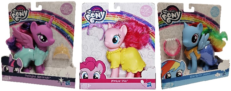 Hasbro My Little Pony Twilight Sparkle, Pinkie Pie oder Rainbow Dash Snap-on Fashion Figur mit Rock, 15 cm (Auswahl)