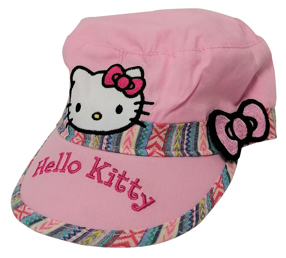 Hello Kitty Mädchen Girl Kappe mit Süßer Schleife in Rosa für Kinder, Mädchen Größe 52