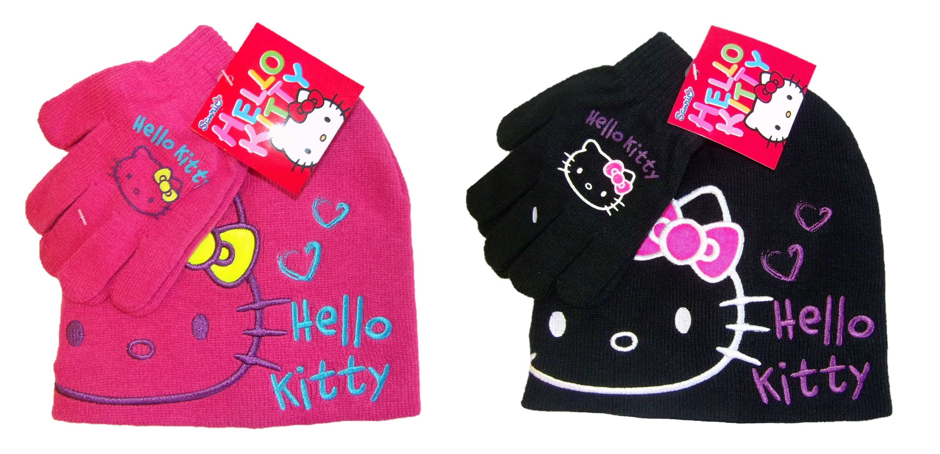Hello Kitty Mütze-Handschuhe-Set für Mädchen verschiedene Farbe (Auswahl)