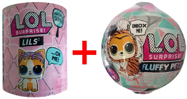 2er Set L.O.L. Surprise Lils PDQ 556244E7C Makeover Serie Überraschungsbox + 559719E7C Fluffy Pets Winter Disco Überraschungskugel, Geschenk-Set
