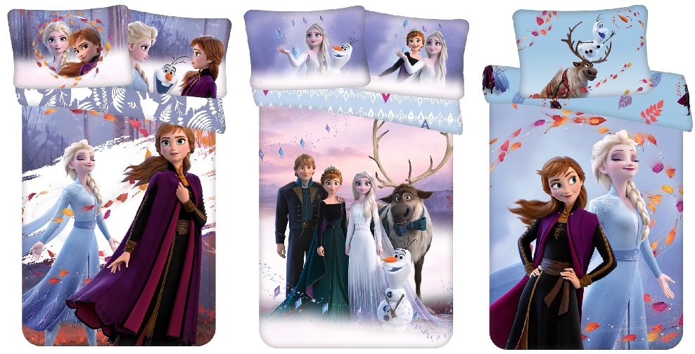 Disney Baby Kinder Wendebettwäsche Frozen 2 Anna Elsa Olaf Bettdecke 100 x 135 cm + Kopfkissen 40 x 60 cm 100% Baumwolle (Auswahl)