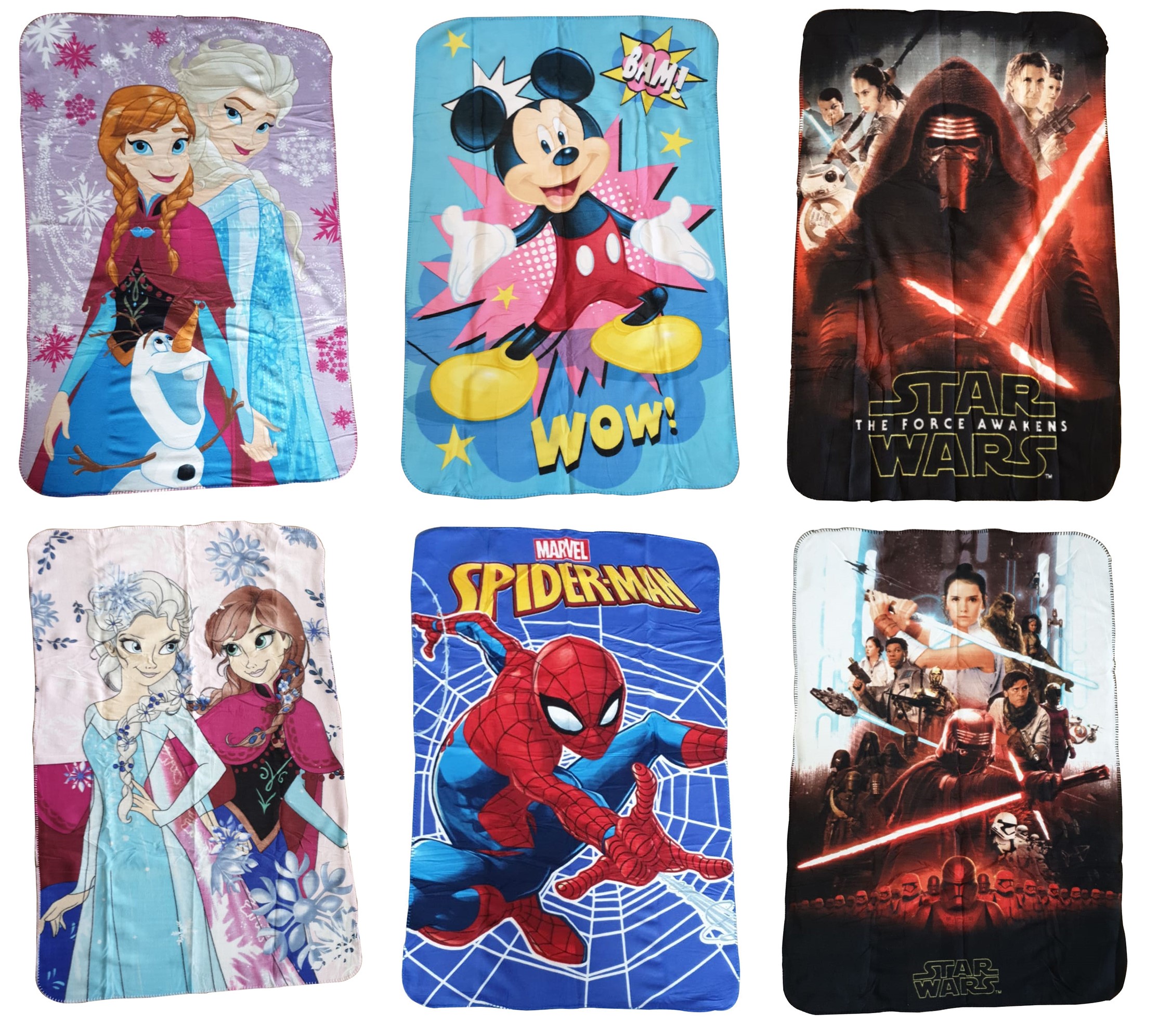 Kinder Fleecedecken 100 x 150 cm groß kuschelweich Spiderman, Frozen, Star Wars, Mickey Maus (Auswahl)