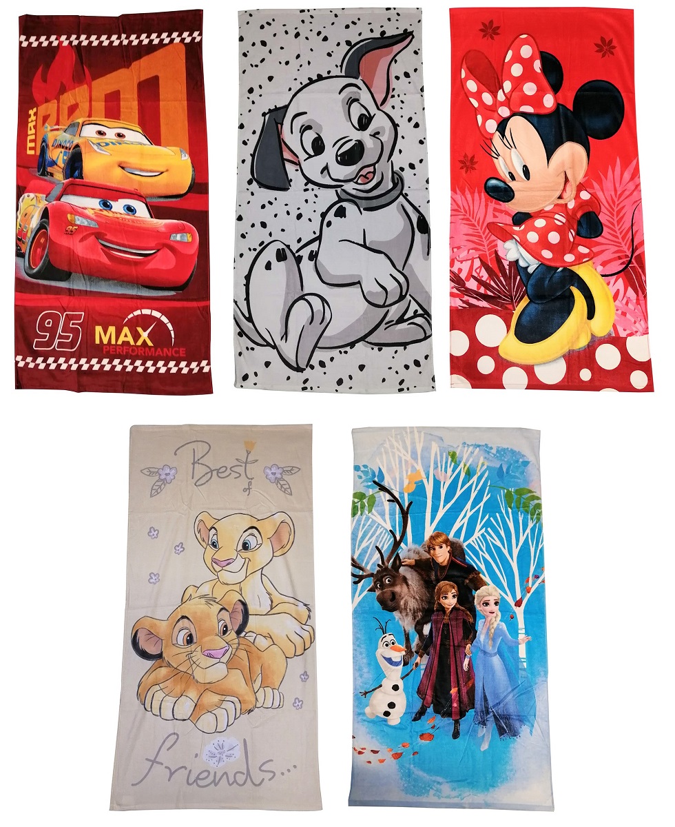 Handtuch Disney Film Motive Cars, Elsa, Minnie u.a. 70 x 140 cm 100% Baumwolle (Auswahl)