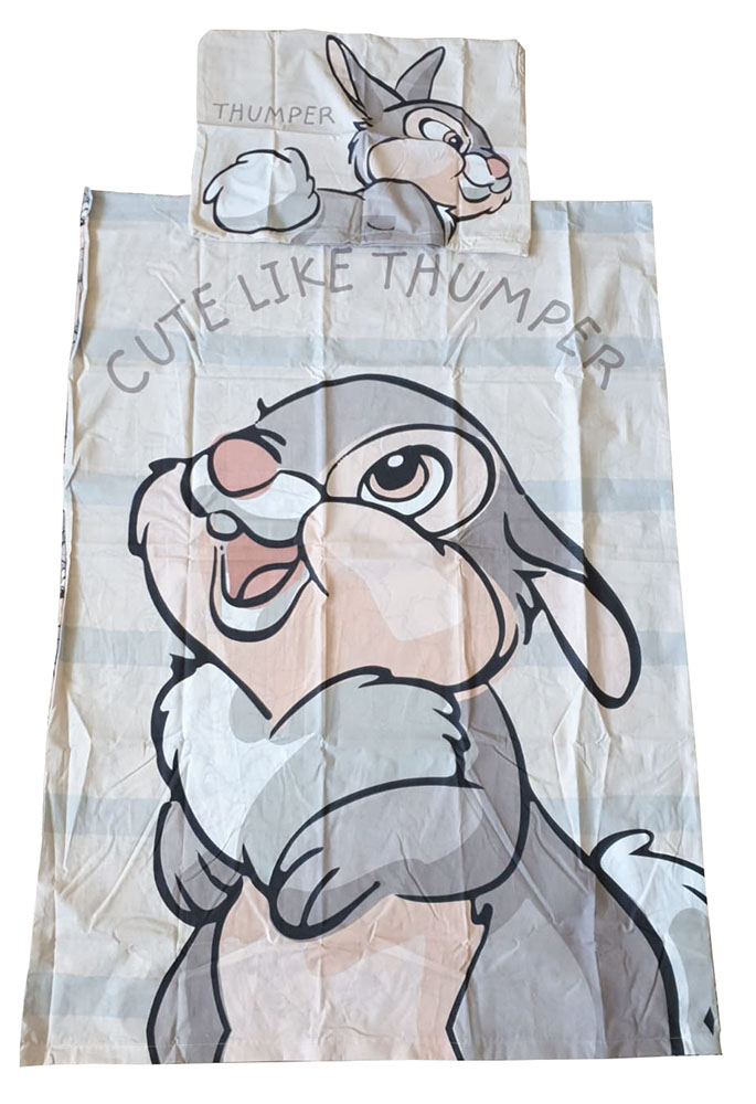 Bambi Klopfer kuschelweiche Kinderbettwäsche 100 x 135 cm, 100% Baumwolle