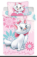 Marie Cat Les Aristocats kuschelweiche Kinderbettwäsche 100 x 135 cm Bettdecke 40 x 60 cm Kopfkissen 100 % Baumwolle