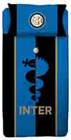 Bettwäsche Fanartikel Inter Mailand Blau Schwarz Gold gestreift 140x200 Bettdecke + 60x63 cm Kopfkissen 100% Baumwolle