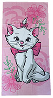Disney Aristocats Marie Cat "Pink Flower" Duschtuch Handtuch Badetuch pink mit Katze und Blumen 70 x 140 cm, 100 % Baumwolle