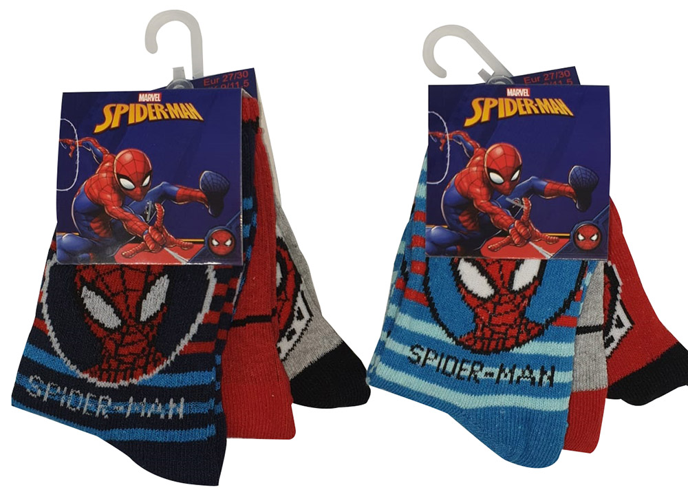 Marvel Spider-Man 6er Pack Socken Rot/Blau/Grau in versch. Größen (Auswahl)