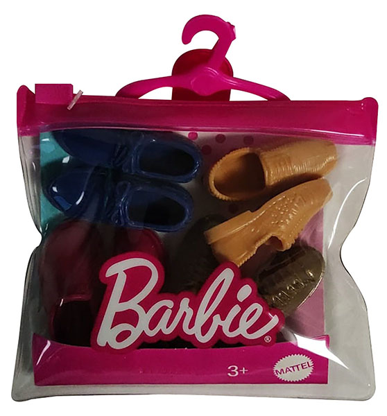 Mattel GWF12 Barbie Schuh Set für Ken, 4-er Set Schuhe Puppen Accessoires für die meisten Ken Puppen geeignet