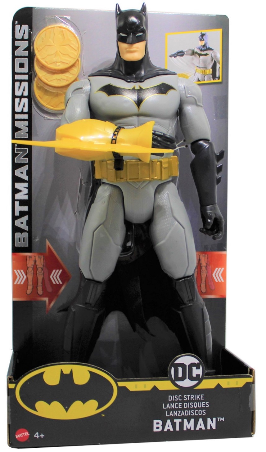 Mattel DC Batman Actionfigur mit Angriffsfunktion inkl. Wurfscheiben 30cm