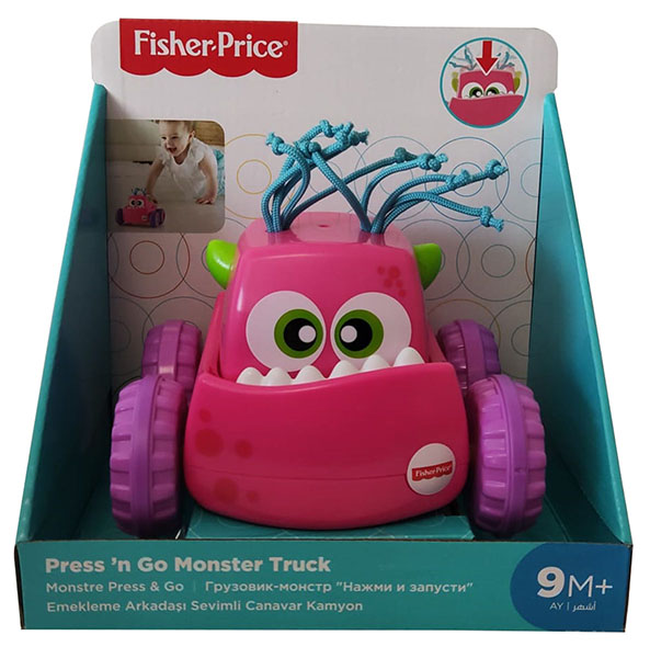 Fisher-Price pinker Monster-Truck mit Rollbewegung für Kleinkinder
