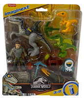 Jurassic World Dinosaurier Track und Trail Dino Paket Sammelfiguren mit Zubehör 12-teilig, Fisher Price HND46