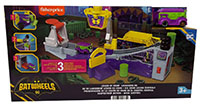 Fisher-Price DC Batwheels Spiel-Set Legion of Zoom, Spielzeugauto Renn- und Crash-Action, Joker-Mobil, Mattel HNP07