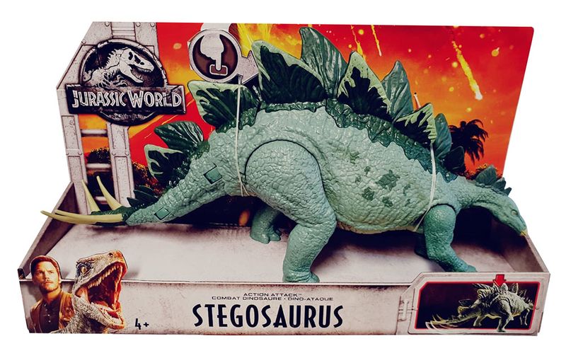 Mattel Jurassic World Stegosaurus Spielfigur naturbemalt 36 cm für Kinder